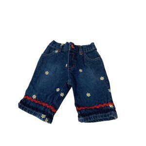 Vintage BT Kids Girls Infant Baby Size 3 6 months pull on jeans Daisy Squiggle R